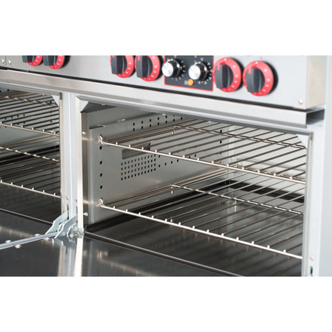 60 In. Commercial Electric Range with 10 Burners and 2 Standard Electric Ovens in Stainless Steel - 208V 3-Phase (KM-CR60-E)