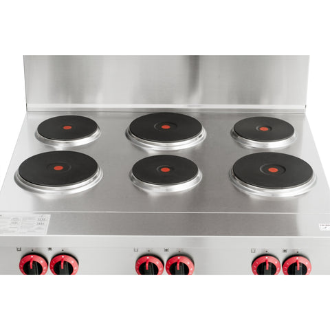 36 in. Commercial Electric Range with 6 Burners and 1 Standard Electric Oven in Stainless Steel - 208V 3-Phase (KM-CR36-E)