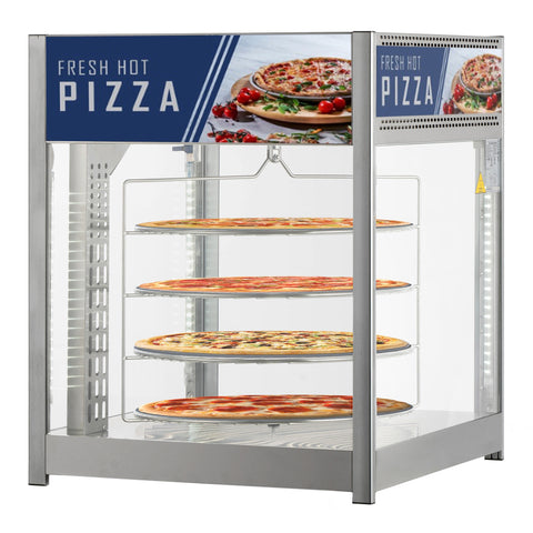 24 in. Commercial Pizza Display Warmer for 18 in. Pies with 4 Rotating Racks in Stainless-Steel (KM-HPD4-18)