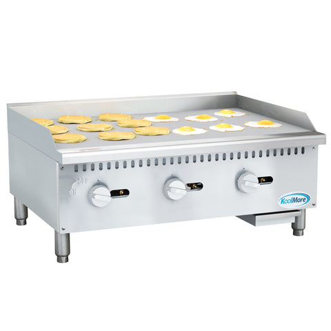 36 in. Natural Gas 3-Burner Griddle with 90,000 BTU in Stainless-Steel (KM-GG3-36M)