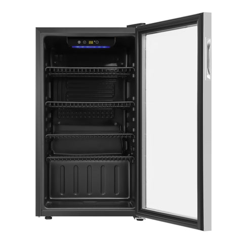 18 in. 3.2 Cu. Ft. Beverage Refrigerator Merchandiser with Stainless Steel Trim and Touch Panel For Soda, Beer or Wine (KM-BR32SS)