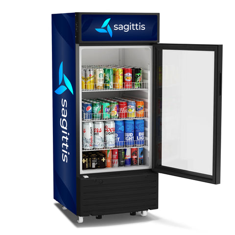 6 cu. ft. One Glass Door Commercial Display Merchandiser Refrigerator (KM-MDR-1D-6C) - Wrap