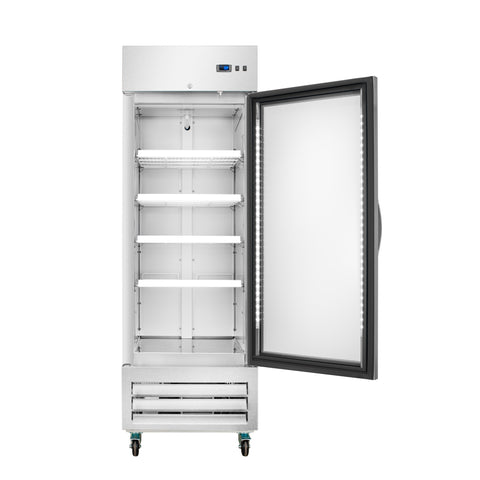27 in. Commercial One Glass Door Convertible Reach-In Refrigerator/Freezer with 23 Cu. Ft. Capacity in Stainless Steel, ETL Listed (KM-RIC-1DGD)
