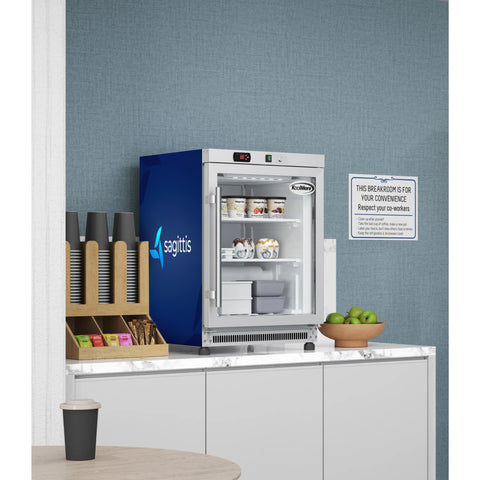 24 in. Commercial Countertop Display Freezer in White with Stainless Steel and Glass Door, 4.6 Cu. ft. (KM-MDF46GD) - Wrap