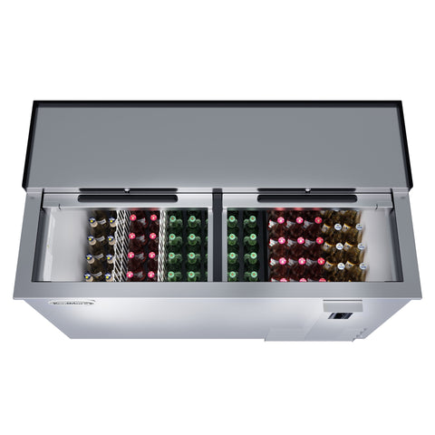 50 in. Commercial Bottle Cooler in Stainless-Steel with Built-In Opener, ETL Listed, 14 cu. ft. (KM-BOC50-SS)