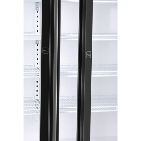 47 in. Commercial 2 Fully Glass Door Merchandiser Refrigerator, 30 Cu. Ft., ETL Listed in Black (KM-MDR-2FGD)