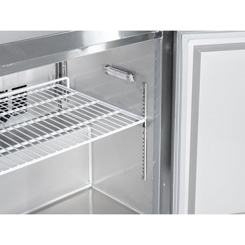 27 in. One-Door Commercial Undercounter Freezer in Stainless Steel with Casters, ETL Listed (KM-UCF-1DSS)