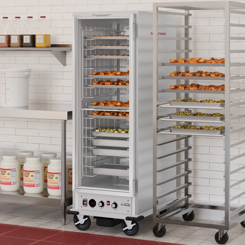 33 in. Commercial Insulated Heated Holding/Proofing Cabinet with Glass Door and Wire Racks in Silver (KM-CHP36-WIGL)