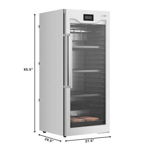 27.5 in. Commercial Dry Ager Refrigerator for Meat Featuring Hanging Rack with Hooks, Charcoal Filter, and Antimicrobial Lining, 17 Cu. Ft. (KM-AGER17)