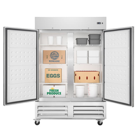 54 in. Commercial Two-Door Convertible Reach-In Refrigerator/Freezer with 49 Cu. Ft. Capacity in Stainless Steel, ETL Listed (KM-RIC-2DSS)