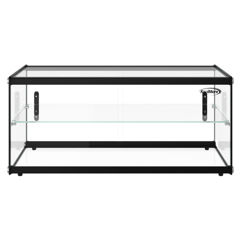 33 in. 2 Tiered Pastry Display Case With Shelf and Sliding Door, 3.2 cu. ft. Capacity, ETL Listed (KM-DC-3CSBK)