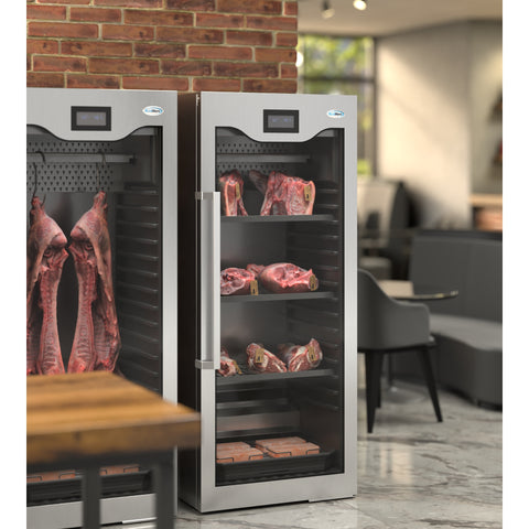 27.5 in. Commercial Dry Ager Refrigerator for Meat Featuring Hanging Rack with Hooks, Charcoal Filter, and Antimicrobial Lining, 17 Cu. Ft. (KM-AGER17)