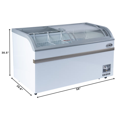 58 Inch Manual Defrost Island Chest Freezer in White, 14 cu. ft. (KM-ISCF-58MD)