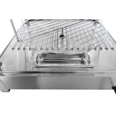 18 in. Commercial Pizza Display Warmer for 12 in. Pies with 4 Rotating Racks in Stainless-Steel (KM-HPD4-12)