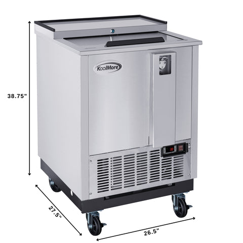 25 in. Commercial Bottle Cooler in Stainless-Steel with Built-In Opener, ETL Listed, 5 cu. ft. (KM-BOC25-SS)