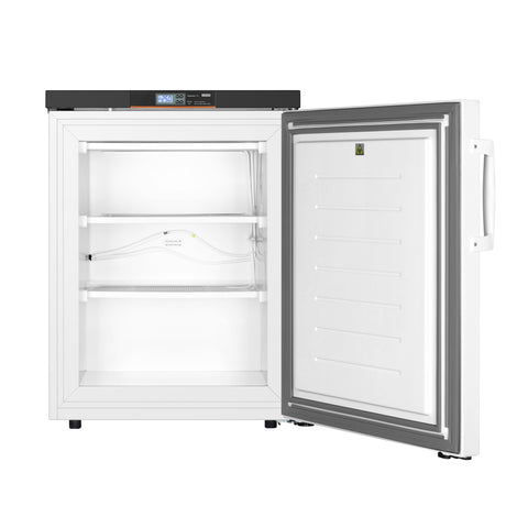 24 in. -25 C Undercounter Medical Freezer For Pharmacy / Laboratory With Dynamic Freeze, LED Display, Multi-Level Emergency Alarms, and Precise Temperature Control, 3.7 Cu. Ft. in White (KM-PHF-4C)