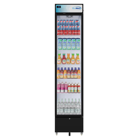 17 in. Slim Commercial Merchandiser Refrigerator 7 Cu. Ft. in Black, ETL Listed (KM-MDR-17S)