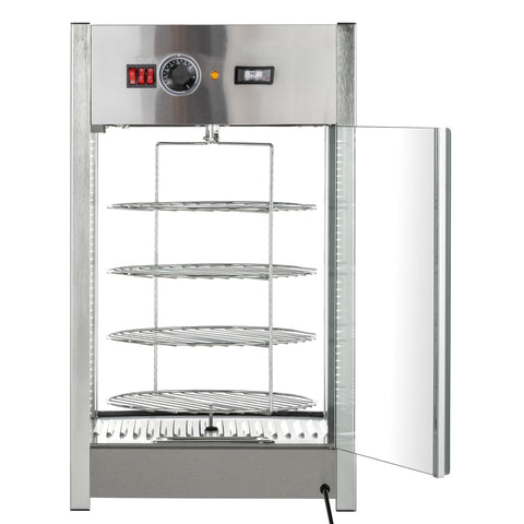 18 in. Commercial Pizza Display Warmer for 12 in. Pies with 4 Rotating Racks in Stainless-Steel (KM-HPD4-12)