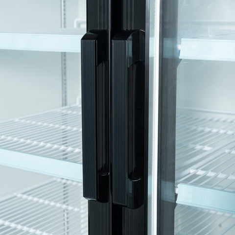 53 in. Commercial Merchandiser Refrigerator with Two Swinging Glass Doors,45 cu. ft. and LED Lighting in Black (MDR-2GD-45C)