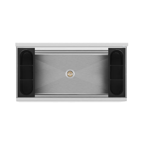 36 in. Commercial Underbar Ice Bin with Siding Lid in Stainless Steel (KM-UIB-1836)