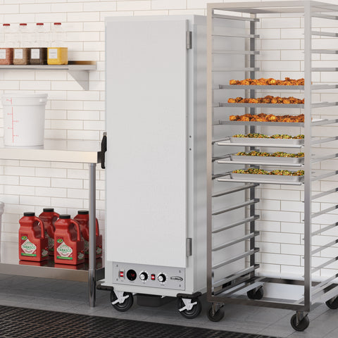 33 in. Commercial Insulated Heated Holding/Proofing Cabinet with 36-Pan Capacity and Solid Door in Silver (KM-CHP36-SISS)