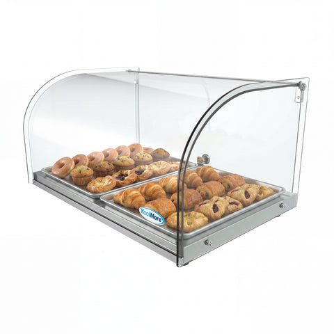 22 in. Countertop Bakery Display Case with Front Curved Glass and Rear Door, 0.9 cu. ft. DC-1C.