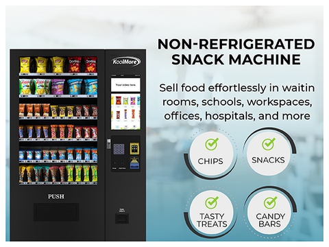 Non-Refrigerated Snack Vending Machine with 60 Slots, Credit Card Reader, and Bill acceptor with 22 Inch Touch Screen in Black (KM-VMNT-50-BR)