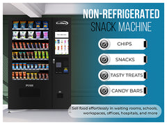 50 in. 60-Slot Snack Vending Machine with 22-inch Touch Screen in Black, Non-Refrigerated.