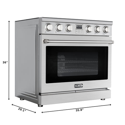 36 in. Professional Electric Range with 16600W of Power, 240V in Stainless-Steel