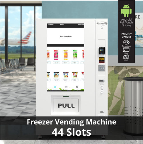 45 in. Commercial Freezer Ice Cream Vending Machine with 44 Slots, Ample 49 in. Touch Display, Bill Acceptor and Credit Card Reader in White (KM-VMFWT-36BR)
