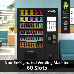 50 in. 60-Slot Snack Vending Machine with 22-inch Touch Screen, Credit Card Reader and Bill Acceptor in Black, Non-Refrigerated (KM-VMNT-50-BR)