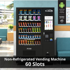 50 in. 60-Slot Snack Vending Machine with 22-inch Touch Screen in Black, Non-Refrigerated.