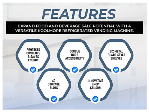 Refrigerated Snack and Drink Vending Machine with 60 Slots and Coin/Bill Acceptor in Black (KM-VMR-40-BC)
