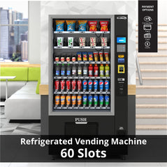 Refrigerated Snack and Drink Vending Machine with 60 Slots, Credit Card Reader and Coin/Bill Acceptor in Black (KM-VMR-40-BCR)