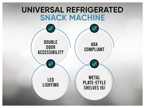 Refrigerated Snack Vending Machine with 60 Slots and a 22 Inch Touch Screen in Black