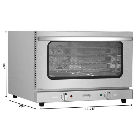 23 in. Countertop Convection Oven for Half-Size Pans with 4 Racks 1600W of Power in Stainless-Steel (KM-CTCO-15)