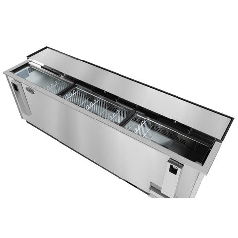 95 in. Commercial Bottle Cooler in Stainless-Steel with Built-In Opener, ETL Listed, 30 cu. ft. (KM-BOC95-SS)