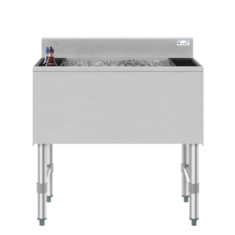 30 in. Commercial Underbar Ice Bin with Siding Lid in Stainless Steel (KM-UIB-1830)