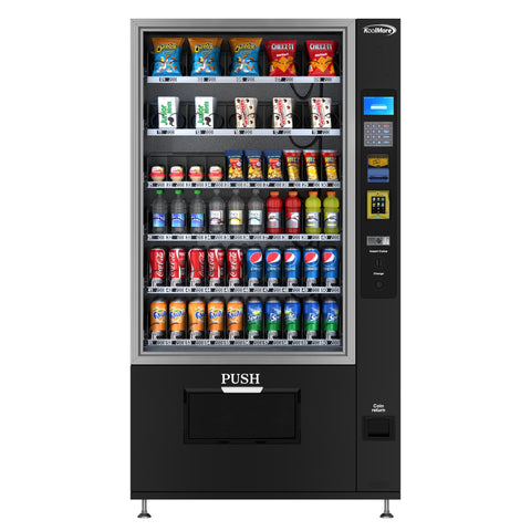 Refrigerated Snack Vending Machine with 60 Slots, Bill Acceptor and Credit Card Reader in Black (KM-VMR-40-BR)