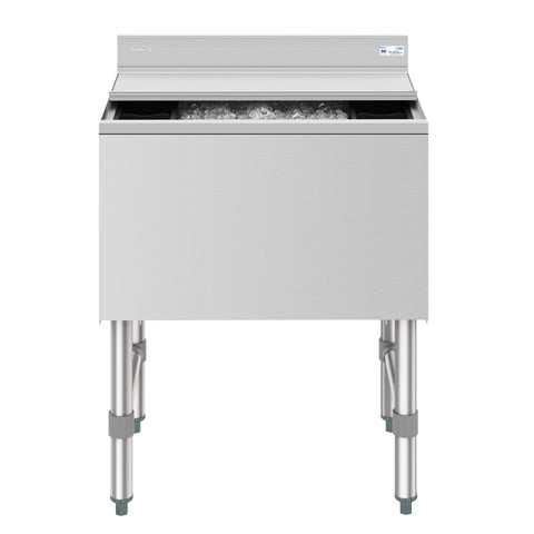 24 in. Commercial Underbar Ice Bin with Siding Lid in Stainless Steel (KM-UIB-1824)