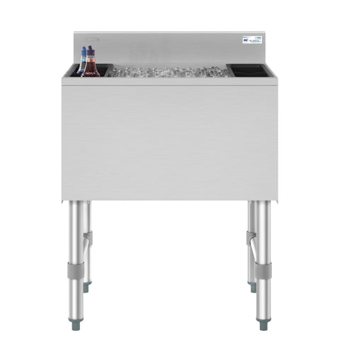 24 in. Commercial Underbar Ice Bin with Siding Lid in Stainless Steel (KM-UIB-1824)