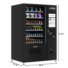 50 in. 60-Slot Snack Vending Machine with 22-inch Touch Screen, Bill and Coin Acceptor in Black, Non-Refrigerated (KM-VMNT-50-BC)