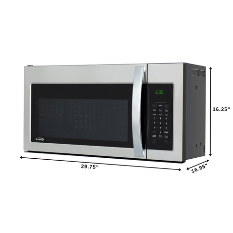 30 in. 1.5 cu.ft Over-the-Range Convection Microwave Oven in Black (KM-MOTC-15SS)