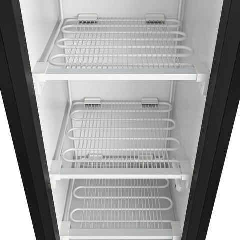 17 in. Slim Commercial Merchandiser Freezer with Manual Defrost, 6.5 Cu. Ft. Capacity, ETL Listed in Black (KM-MDF-17S)