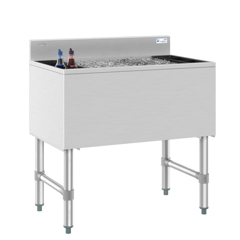 30 in. Commercial Underbar Ice Bin with Siding Lid in Stainless Steel (KM-UIB-1830)