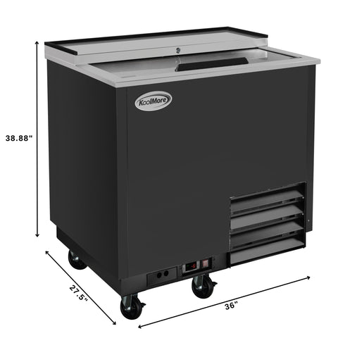 36 in. Commercial Glass Froster in Black Steel, ETL Listed, 9 cu. ft. (KM-GF36-BK)