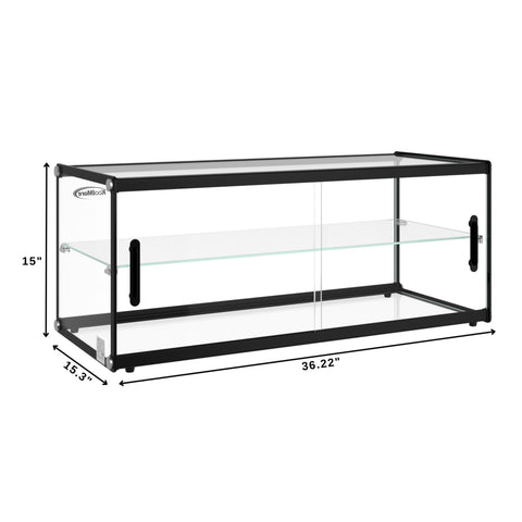 36 in. 2 Tiered Pastry Display Case With Shelf and Sliding Door, 4.2 cu. ft. Capacity, ETL Listed (KM-DC-4CSBK)