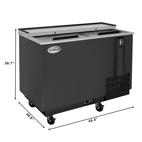 50 in. Commercial Bottle Cooler in Black with Built-In Opener, ETL Listed, 14 cu. ft. (KM-BOC50-BK)