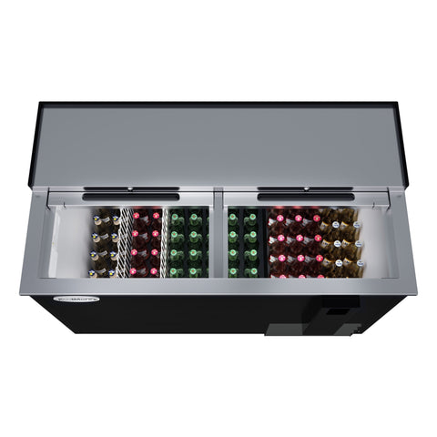 50 in. Commercial Bottle Cooler in Black with Built-In Opener, ETL Listed, 14 cu. ft. (KM-BOC50-BK)