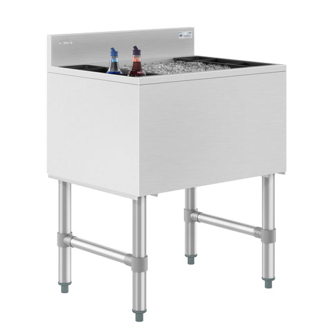 24 in. Commercial Underbar Ice Bin with Siding Lid in Stainless Steel (KM-UIB-1824)